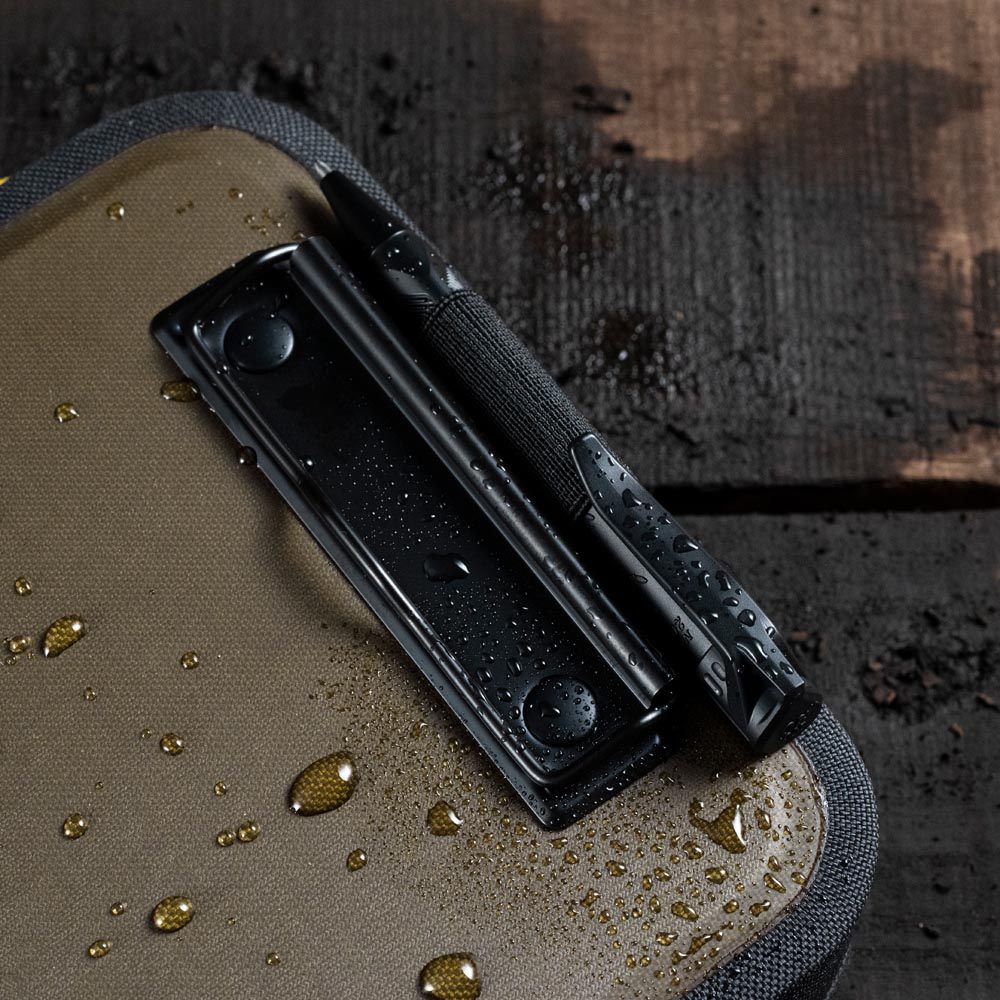 Close up image of desk's zippers with water drops.