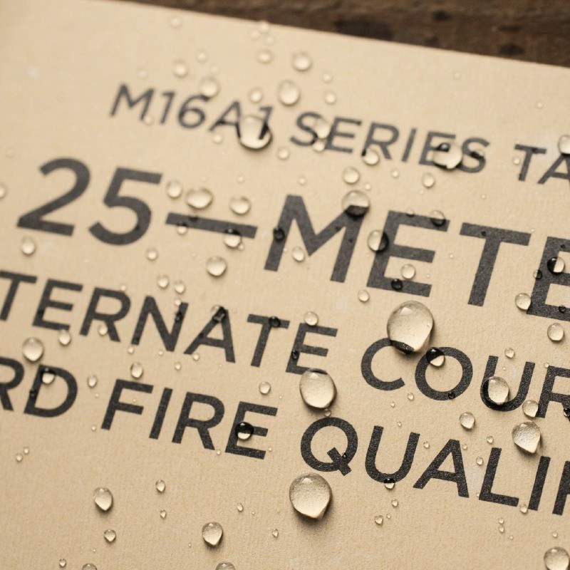 Close up of wet target paper.