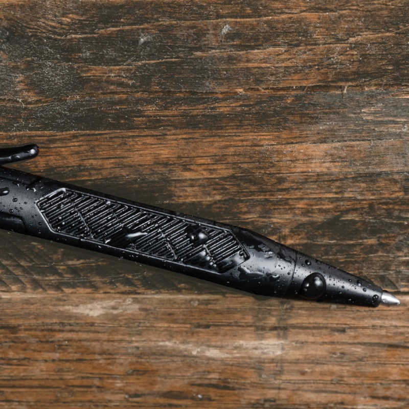 Pen with grip showing.